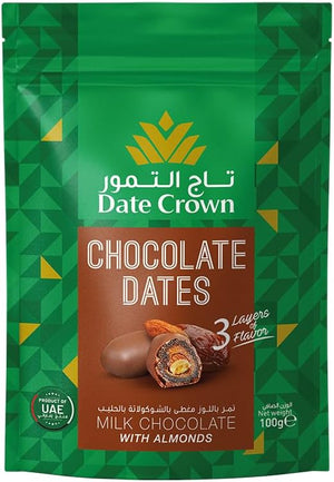 Date Crown Chocolate Dates – 250g Mixed Dark & Milk Chocolate Covered Delight