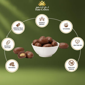 Date Crown Chocolate Dates – 250g Mixed Dark & Milk Chocolate Covered Delight
