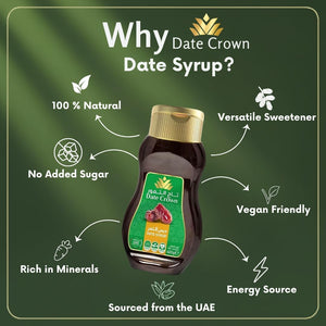 Dates Crown Date Syrup 400g – Sugar Free Syrup from Organic Dates | 100% Natural