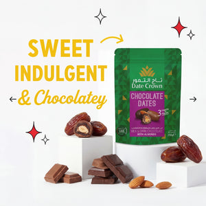 Date Crown Chocolate Dates – 250g Mixed Dark & Milk Chocolate Covered Delight