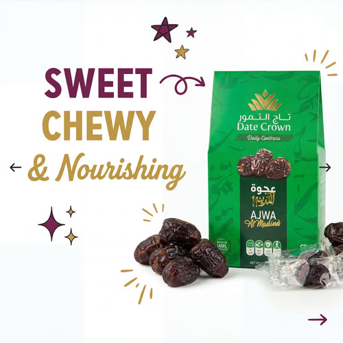 Date Crown Ajwa Dates 200g – Premium Saudi Dates | 100% Natural, No Added Sugar