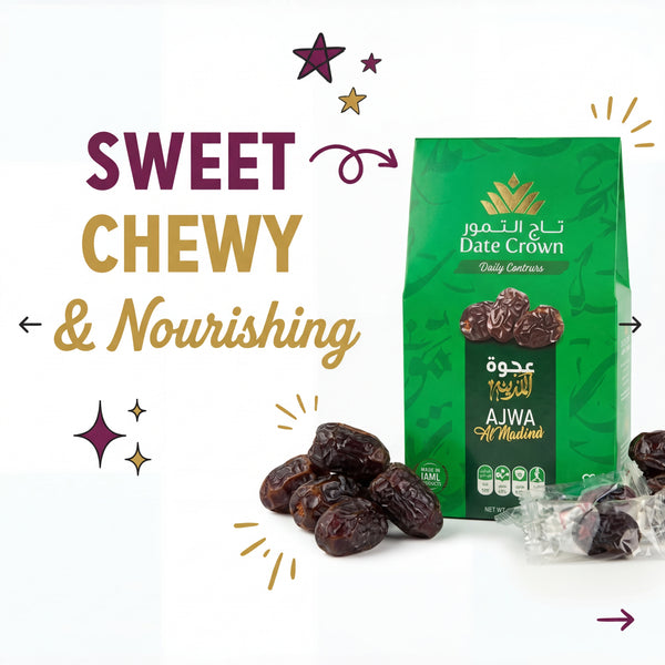 Date Crown Ajwa Dates 200g – Premium Saudi Dates | 100% Natural, No Added Sugar